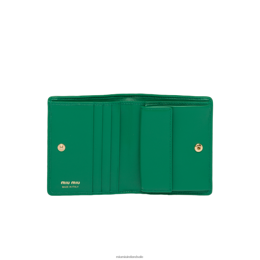 IE Miu MiuCollection Small Matelasse Nappa Leather Wallet Mango XJN62J1077