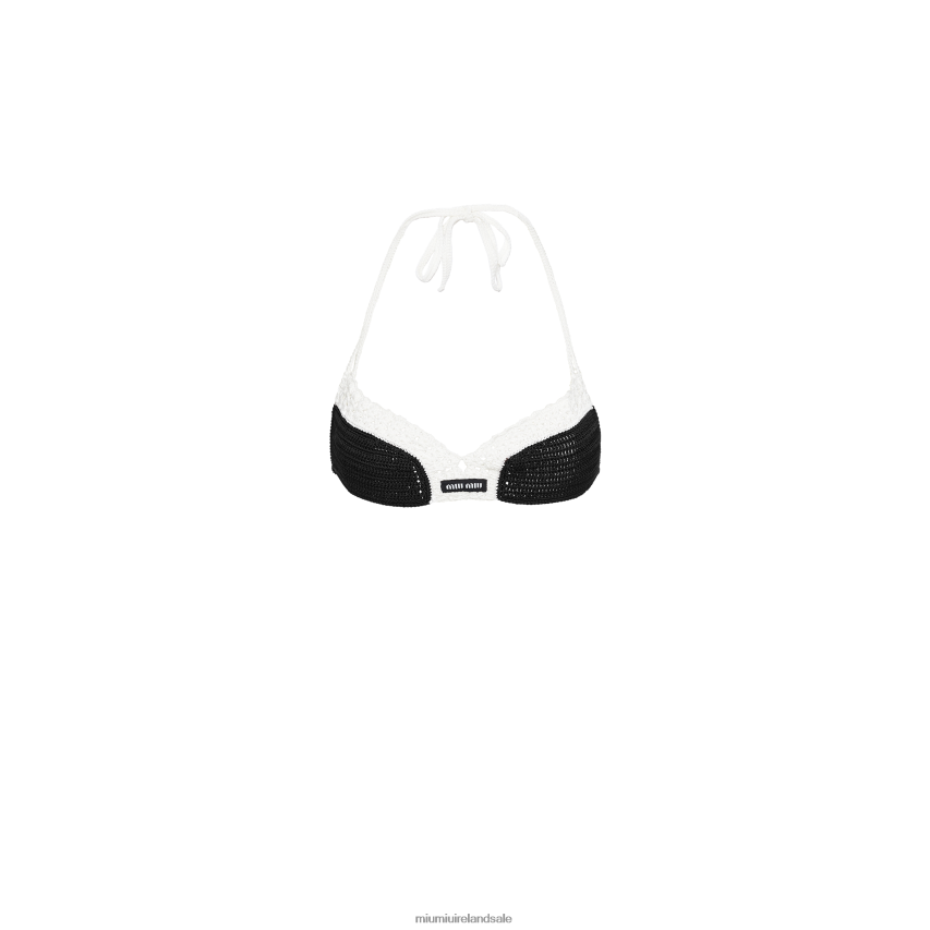 IE Miu MiuReady To Wear Cotton Knit Bra Black XJN62J573