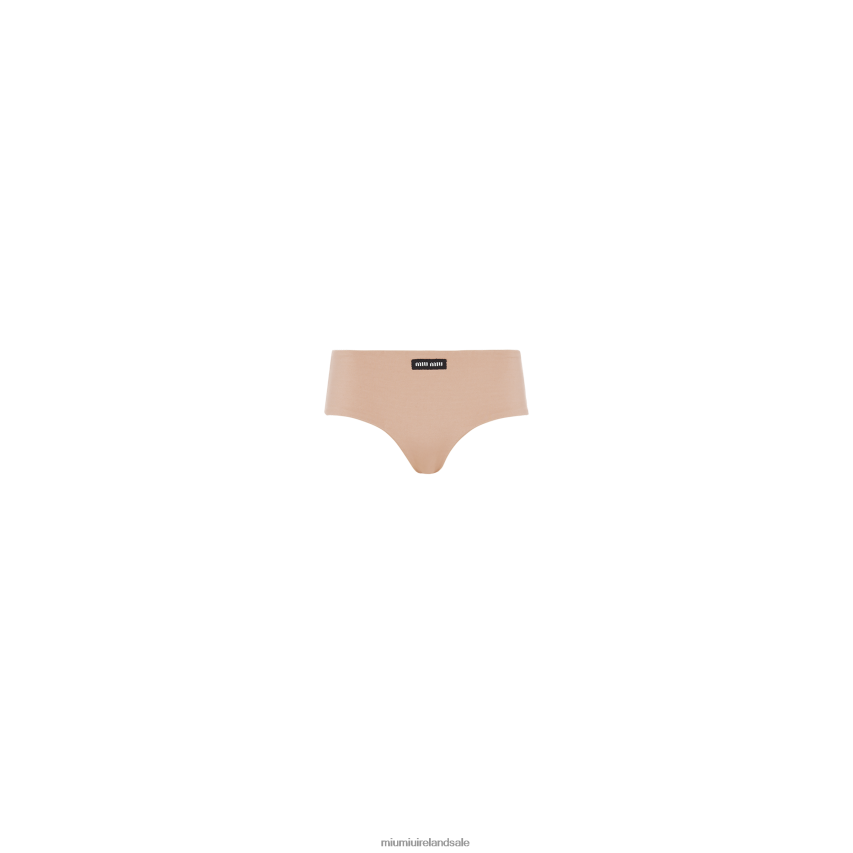 IE Miu MiuReady To Wear Jersey Panty With Logo Powder Pink XJN62J1029
