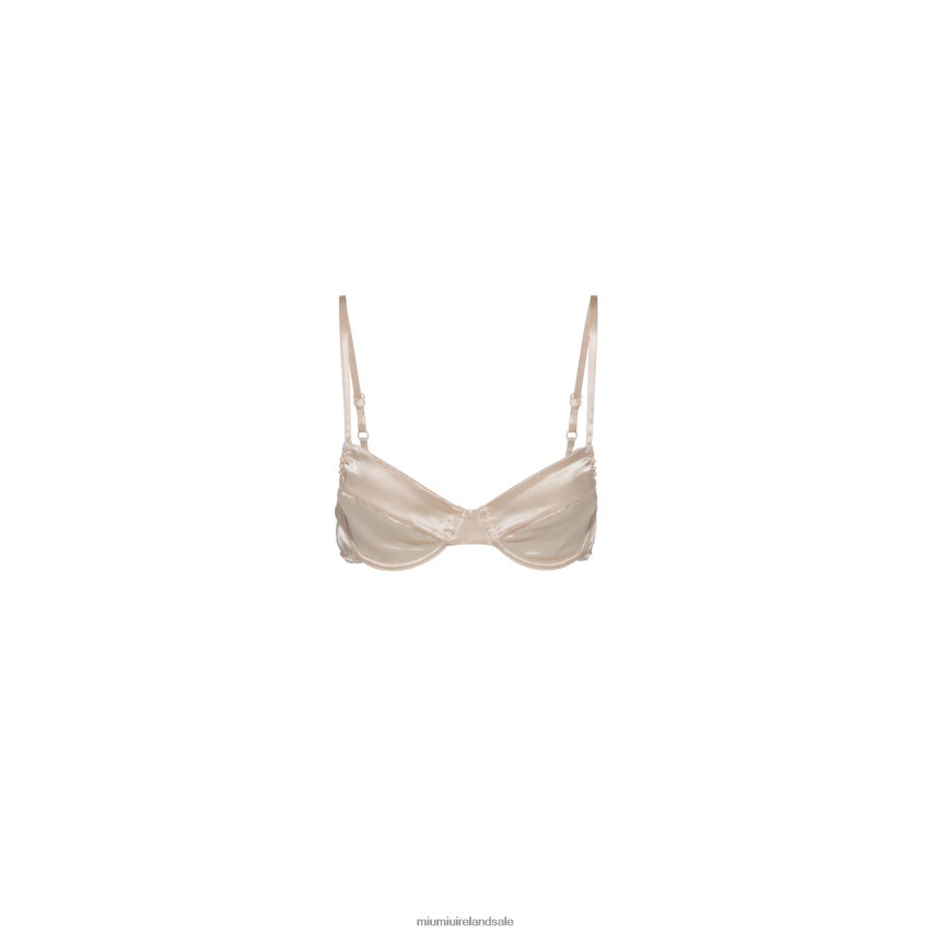 IE Miu MiuReady To Wear Satin Bra Sand Beige XJN62J1025