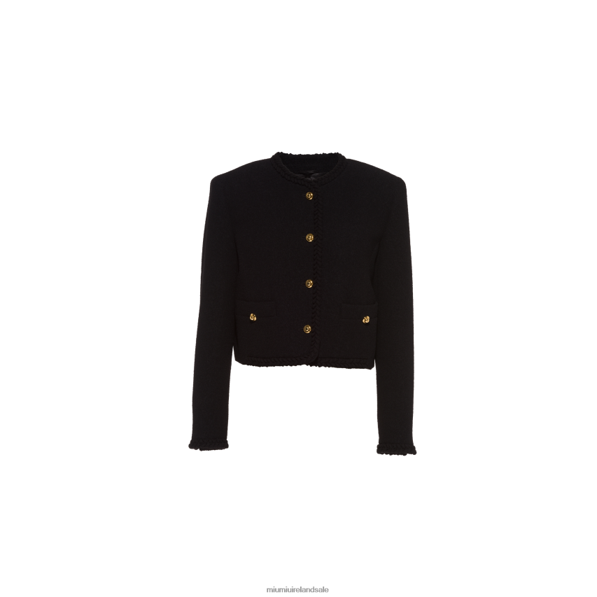 IE Miu MiuReady To Wear Boucle Single-breasted Jacket Black XJN62J501