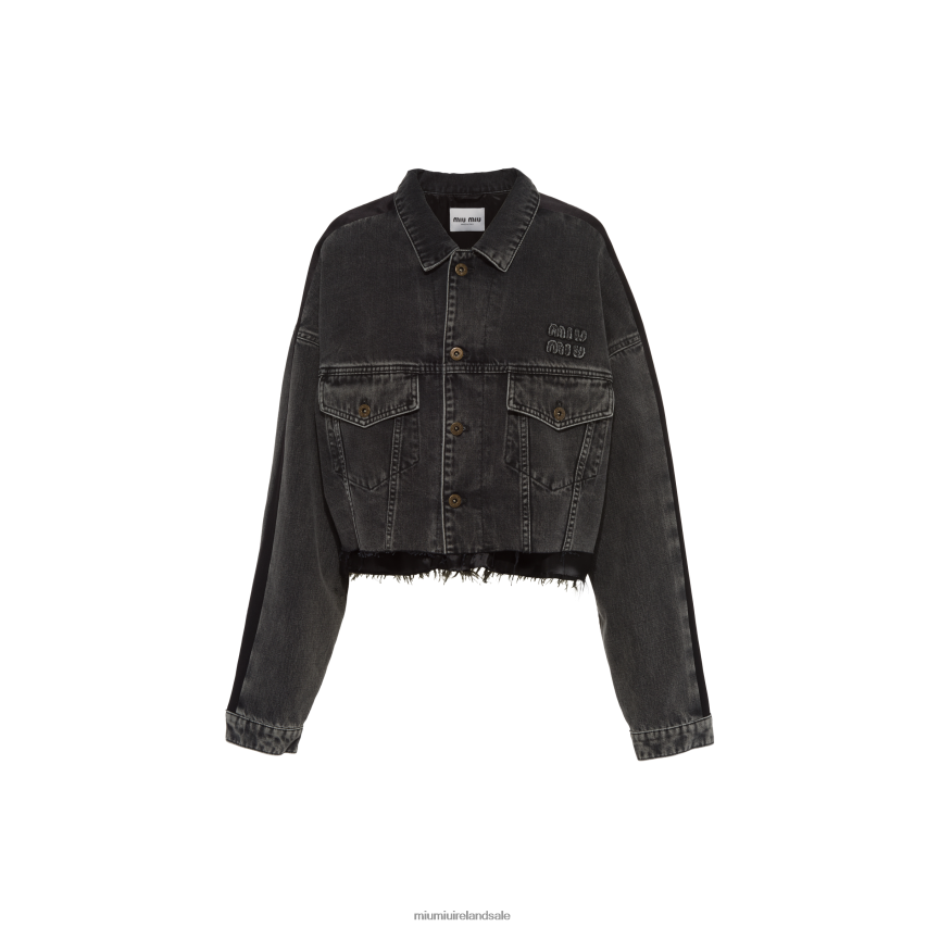 IE Miu MiuReady To Wear Denim Blouson Black XJN62J488