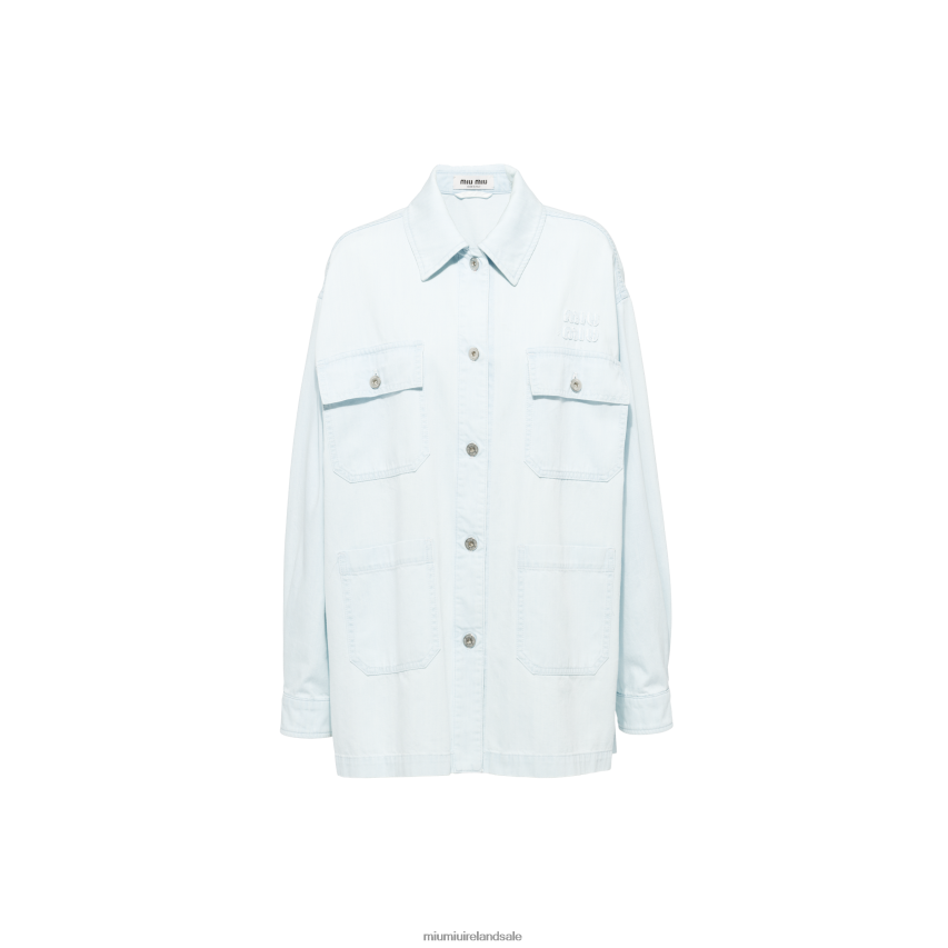 IE Miu MiuReady To Wear Denim Blouson Jacket Light Blue XJN62J482