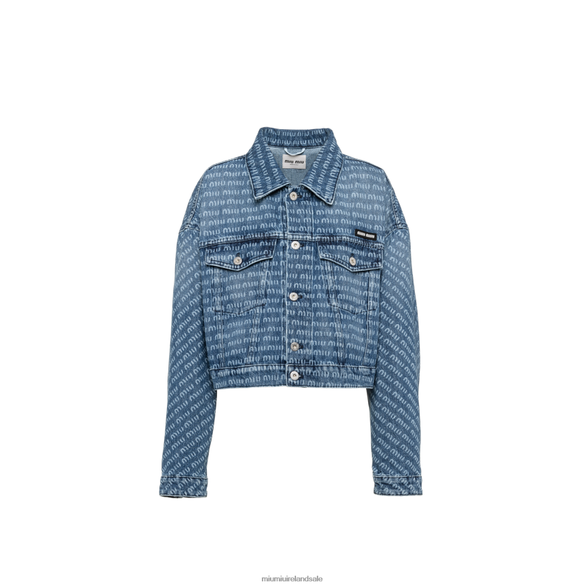 IE Miu MiuReady To Wear Denim Blouson Jacket Navy XJN62J469