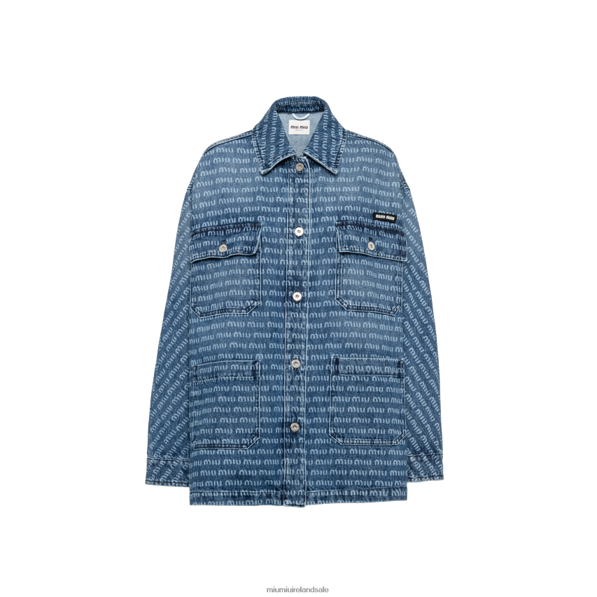 IE Miu MiuReady To Wear Denim Blouson Jacket Navy XJN62J470