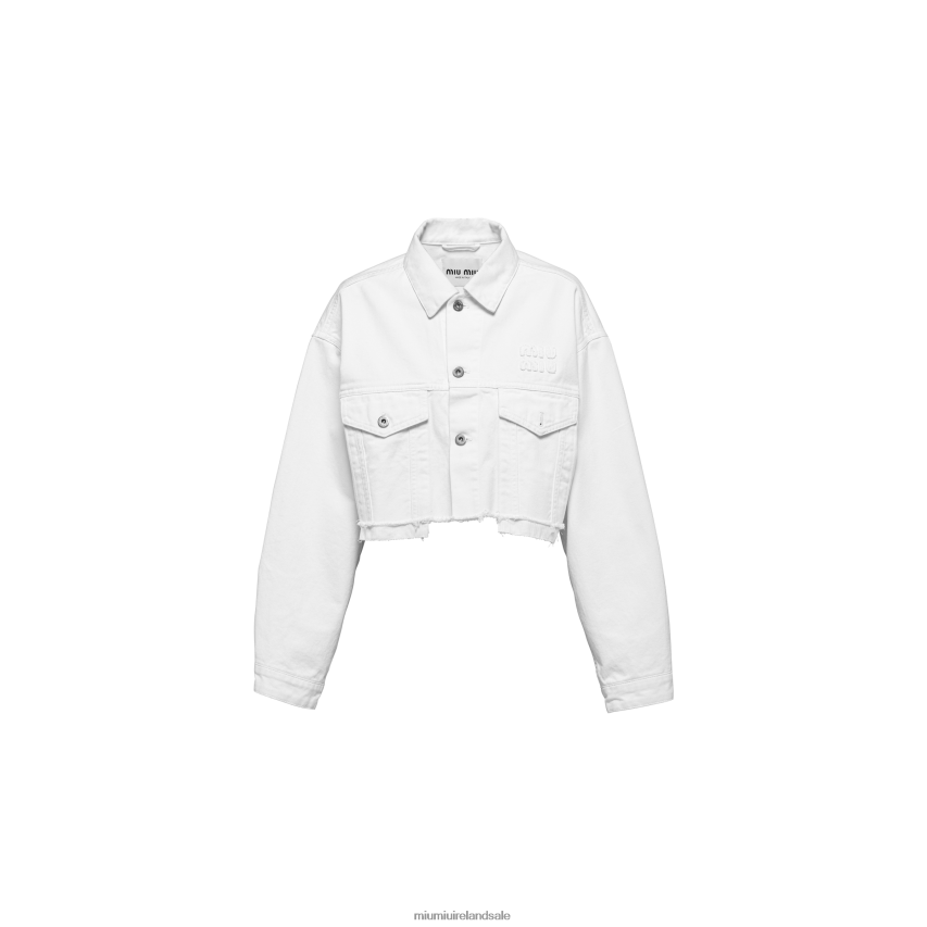 IE Miu MiuReady To Wear Denim Blouson Jacket White XJN62J477