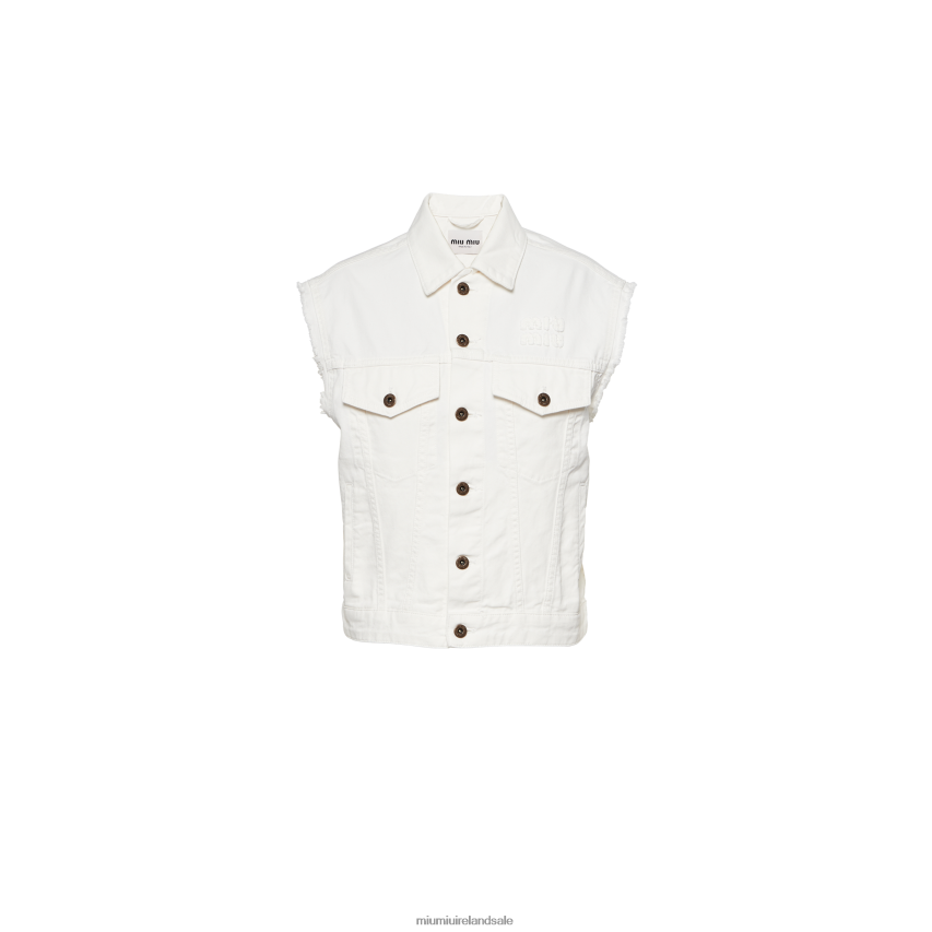 IE Miu MiuReady To Wear Denim Blouson Jacket White XJN62J483