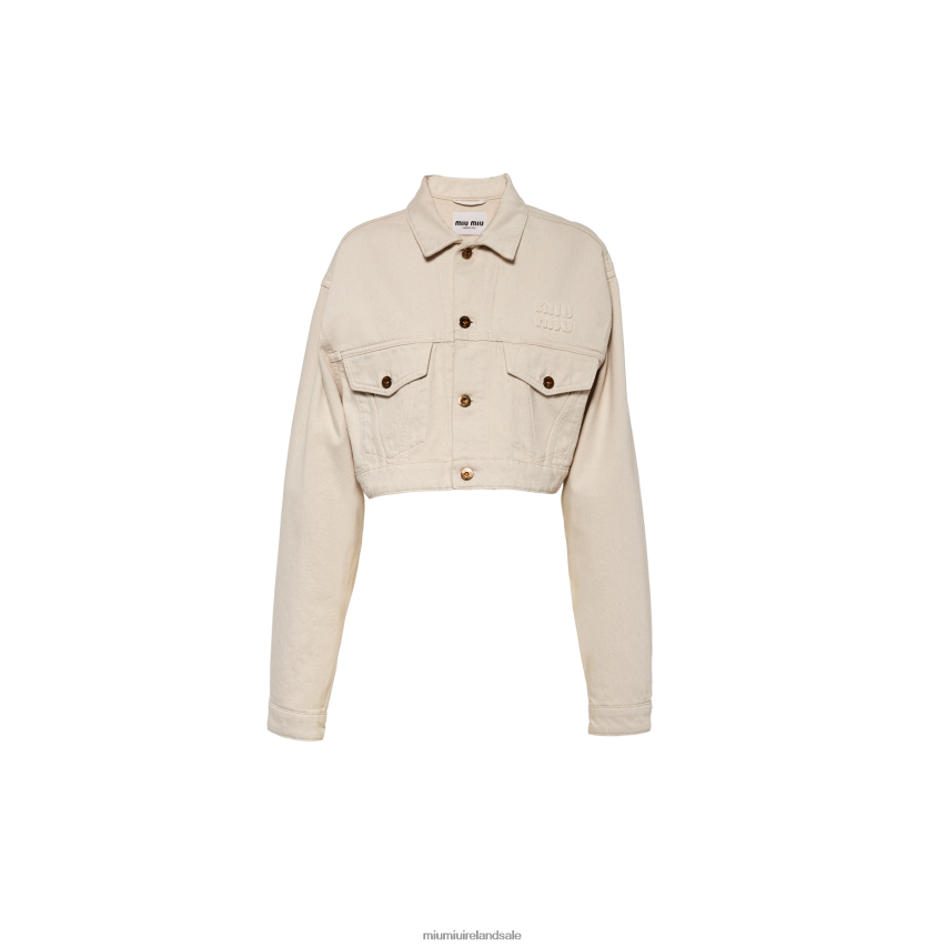 IE Miu MiuReady To Wear Denim Jacket Ecru XJN62J456