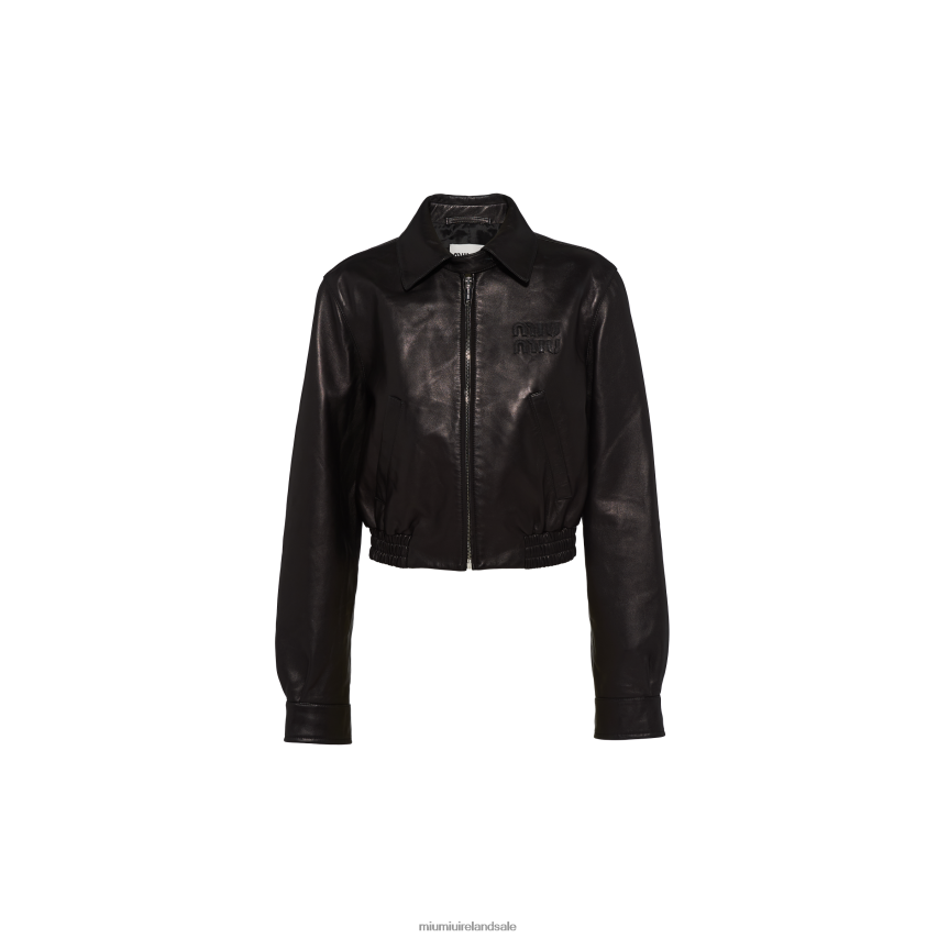 IE Miu MiuReady To Wear Nappa Leather Jacket Black XJN62J537
