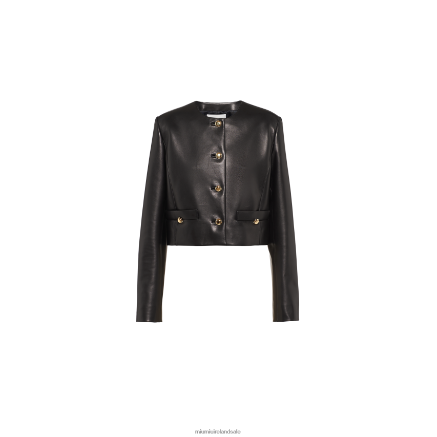 IE Miu MiuReady To Wear Nappa-leather Jacket Black XJN62J503