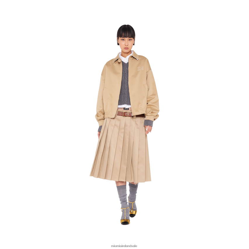 IE Miu MiuReady To Wear Oversized Chino Blouson Jacket Cord XJN62J548