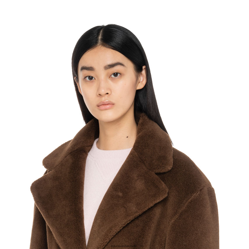 IE Miu MiuReady To Wear Single-breasted Alpaca Jacket Tobacco XJN62J531