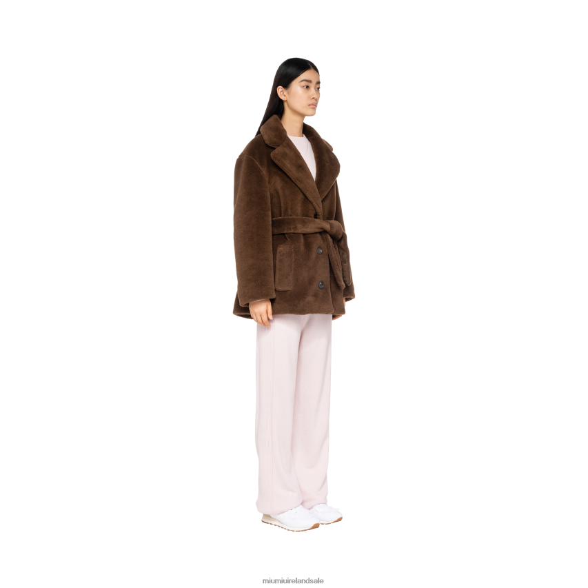 IE Miu MiuReady To Wear Single-breasted Alpaca Jacket Tobacco XJN62J531