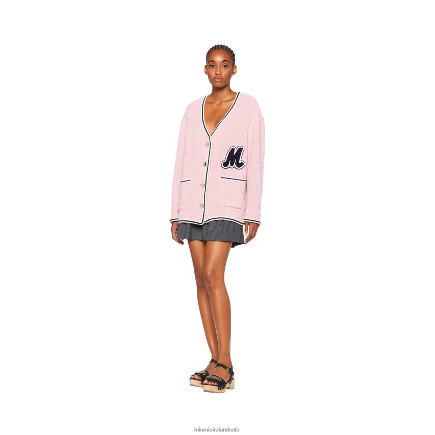 IE Miu MiuReady To Wear Single-breasted Boucle Jacket Pink XJN62J555