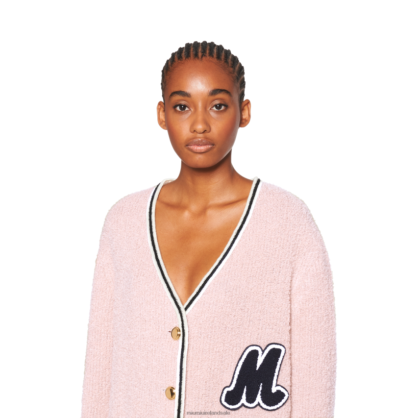 IE Miu MiuReady To Wear Single-breasted Boucle Jacket Pink XJN62J555