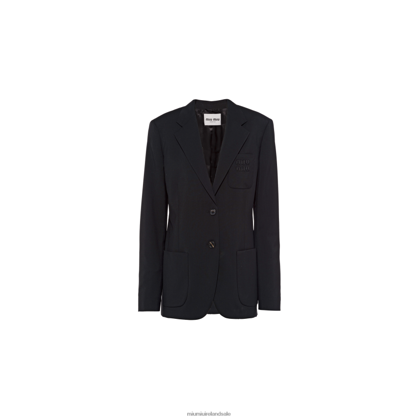 IE Miu MiuReady To Wear Single-breasted Mohair Jacket Black XJN62J546