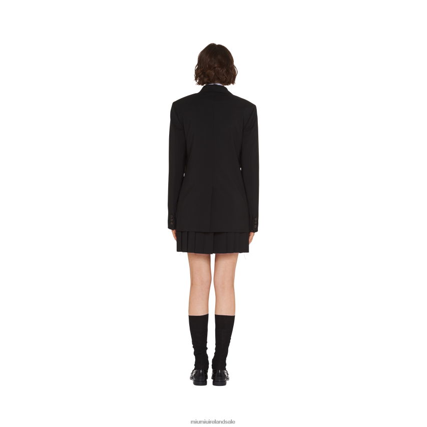 IE Miu MiuReady To Wear Single-breasted Mohair Jacket Black XJN62J546