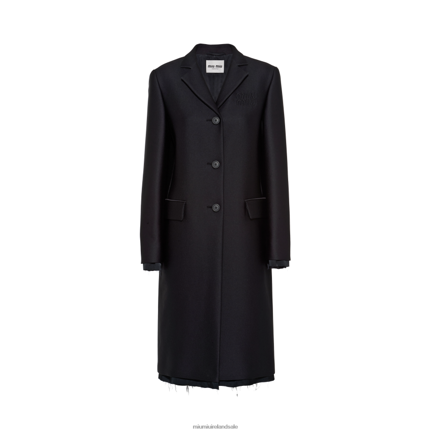 IE Miu MiuReady To Wear Single-breasted Radzimir Coat Black XJN62J468