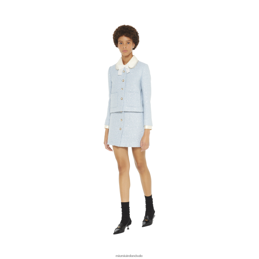 IE Miu MiuReady To Wear Single-breasted Sequined Tweed Jacket Astro XJN62J526