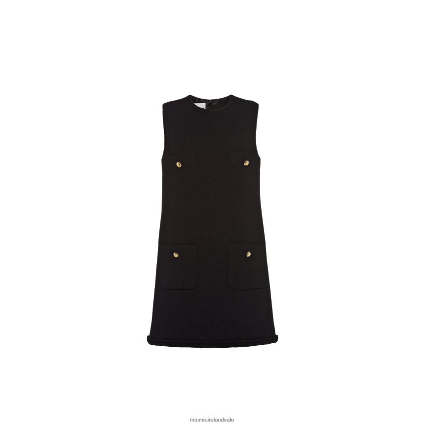 IE Miu MiuReady To Wear Boucle Mini-dress Black XJN62J415