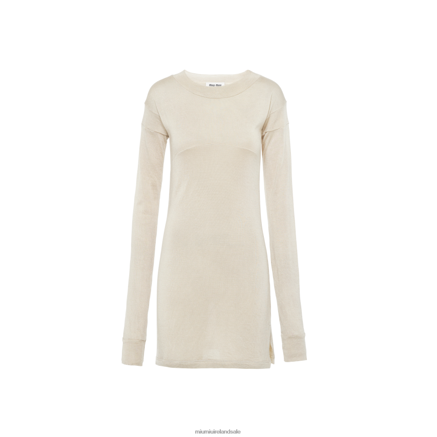 IE Miu MiuReady To Wear Cashmere And Silk Sweater Pumice Stone XJN62J361