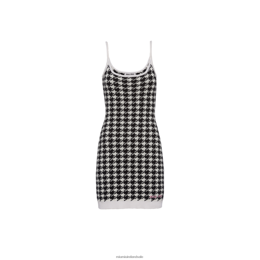 IE Miu MiuReady To Wear Cashmere Dress White/Black XJN62J428