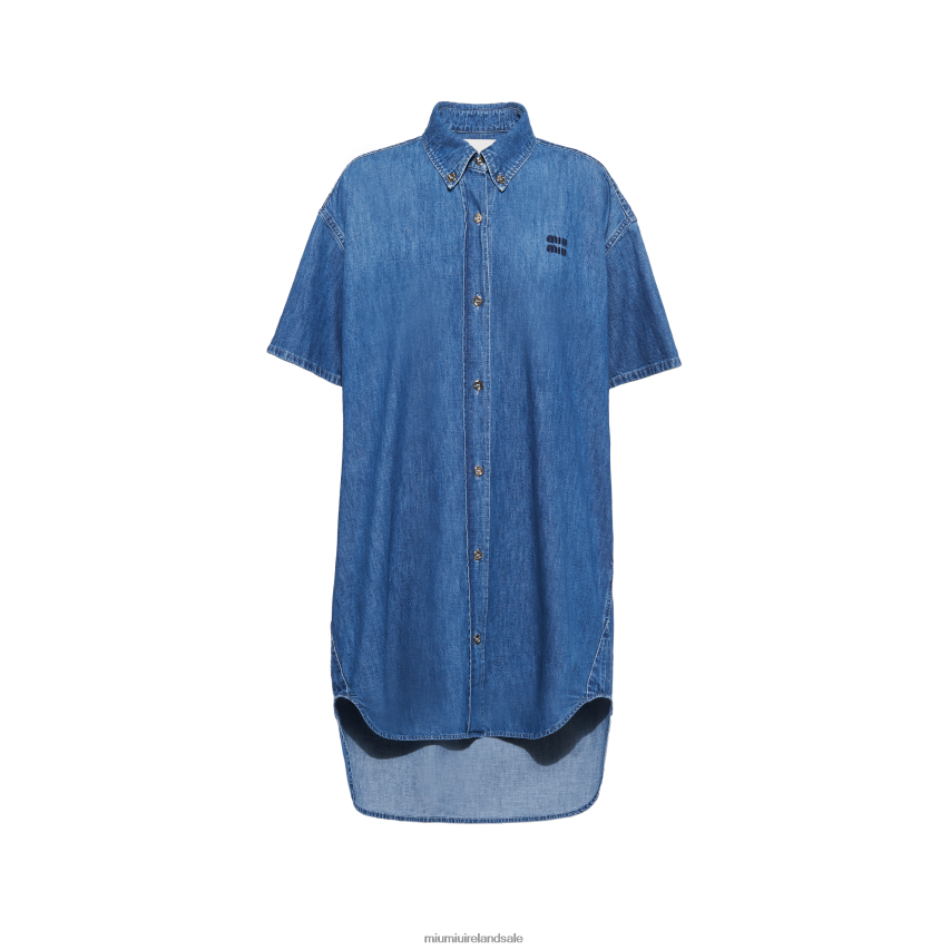 IE Miu MiuReady To Wear Chambray Dress Sapphire Blue XJN62J359