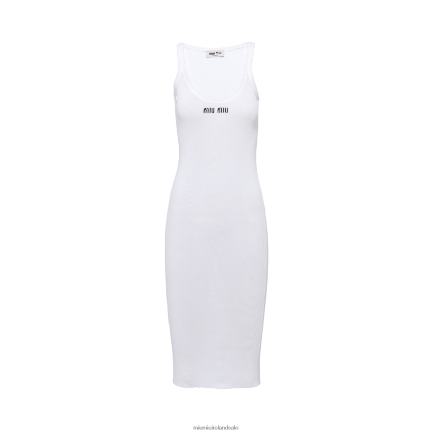 IE Miu MiuReady To Wear Cotton Dress White XJN62J376