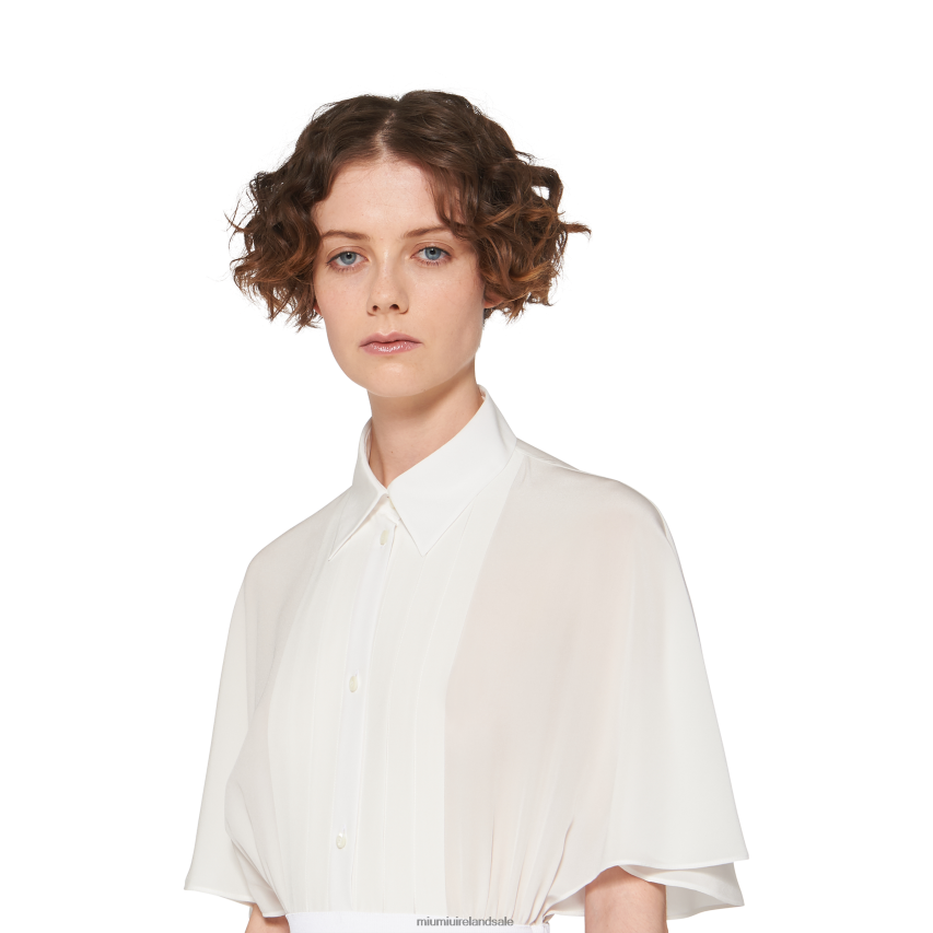 IE Miu MiuReady To Wear Crepe De Chine Midi Dress White XJN62J370