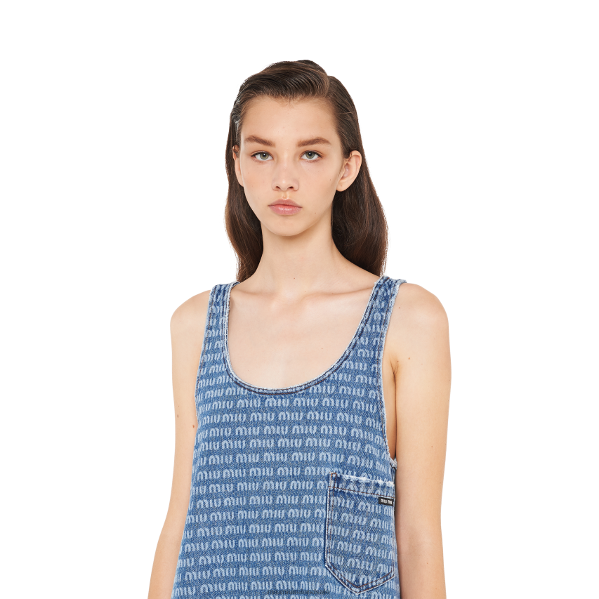 IE Miu MiuReady To Wear Denim Mini-dress Sapphire Blue XJN62J450