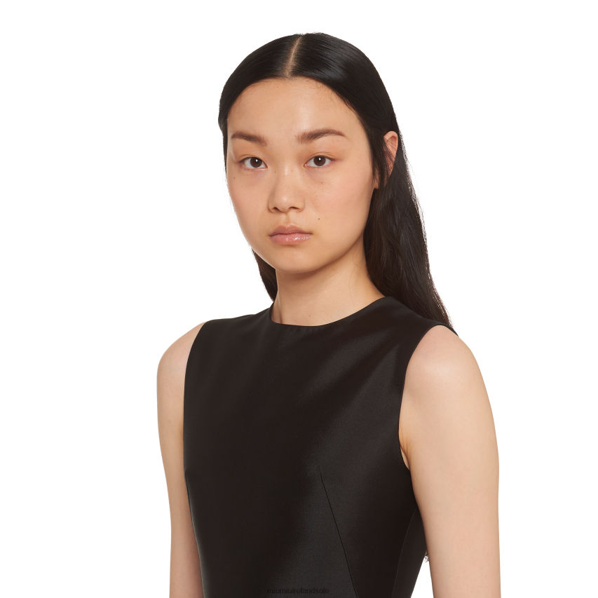 IE Miu MiuReady To Wear Embroidered Silk And Wool Mini-dress Black XJN62J404