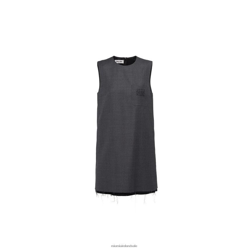 IE Miu MiuReady To Wear Grisaille Mini-dress Slate Gray XJN62J400
