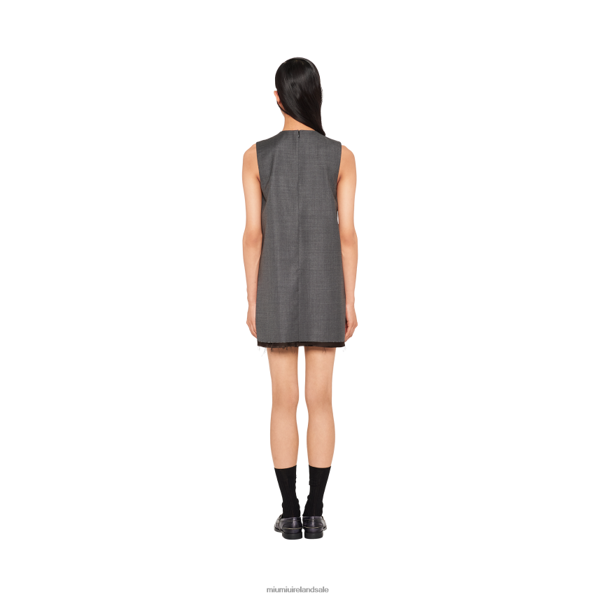 IE Miu MiuReady To Wear Grisaille Mini-dress Slate Gray XJN62J400