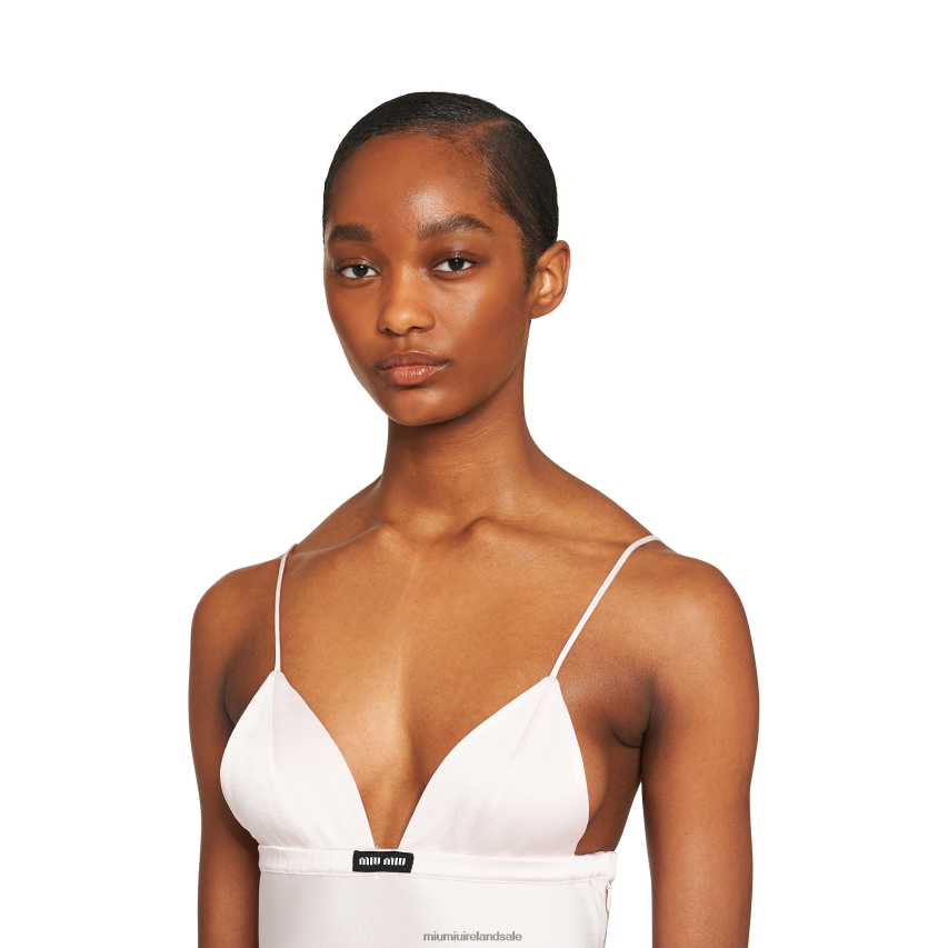 IE Miu MiuReady To Wear Long Silk Dress Alabaster Pink XJN62J356