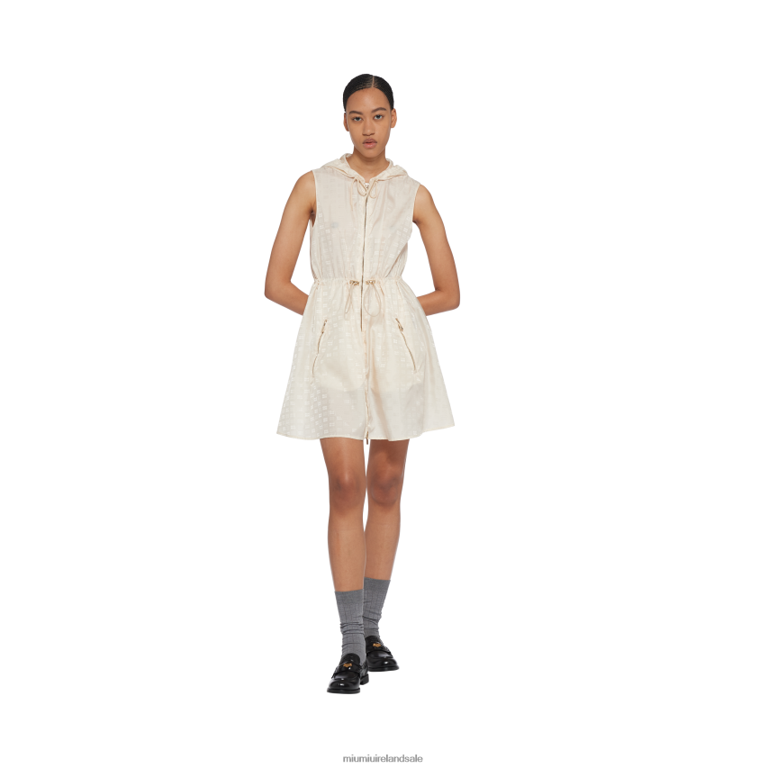 IE Miu MiuReady To Wear Nylon Mini-dress Ivory XJN62J357