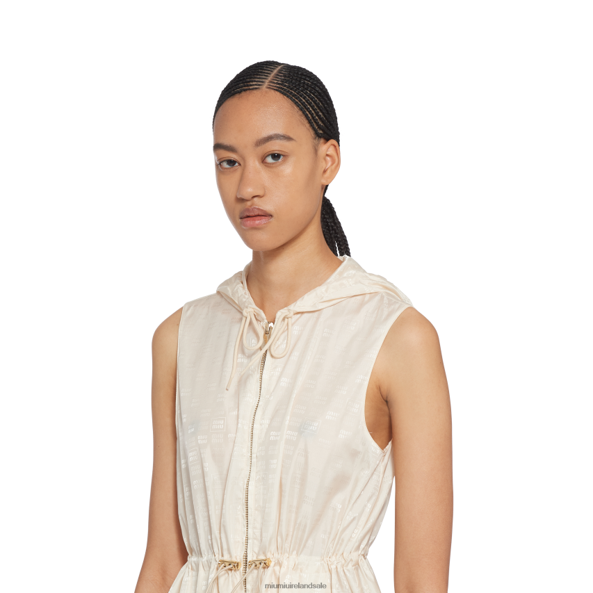 IE Miu MiuReady To Wear Nylon Mini-dress Ivory XJN62J357