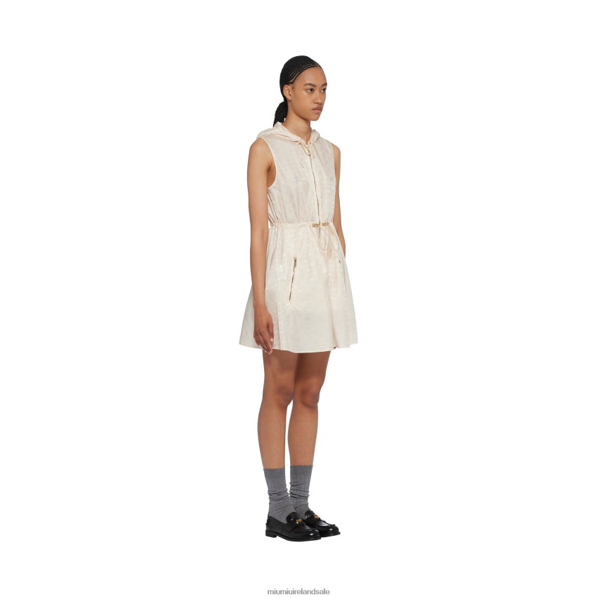 IE Miu MiuReady To Wear Nylon Mini-dress Ivory XJN62J357