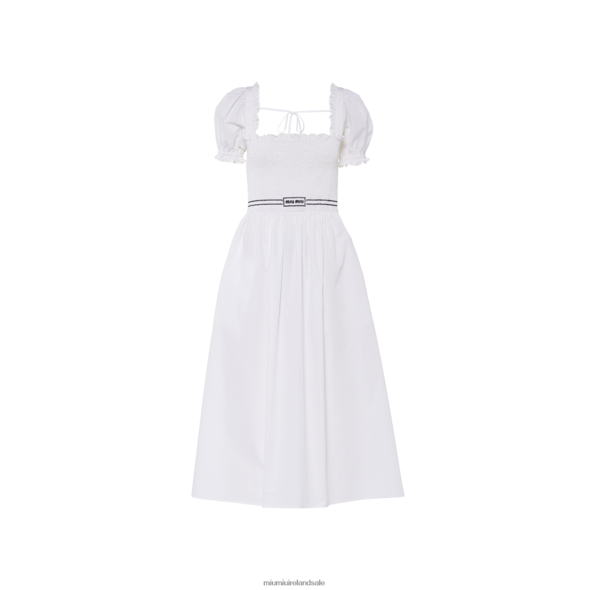 IE Miu MiuReady To Wear Poplin Dress White XJN62J354