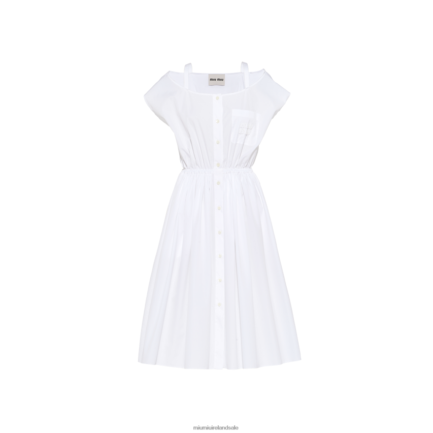 IE Miu MiuReady To Wear Poplin Dress White XJN62J392