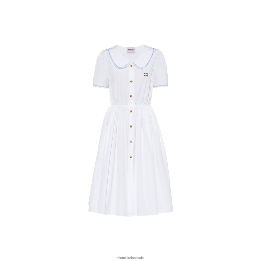 IE Miu MiuReady To Wear Poplin Dress White XJN62J438