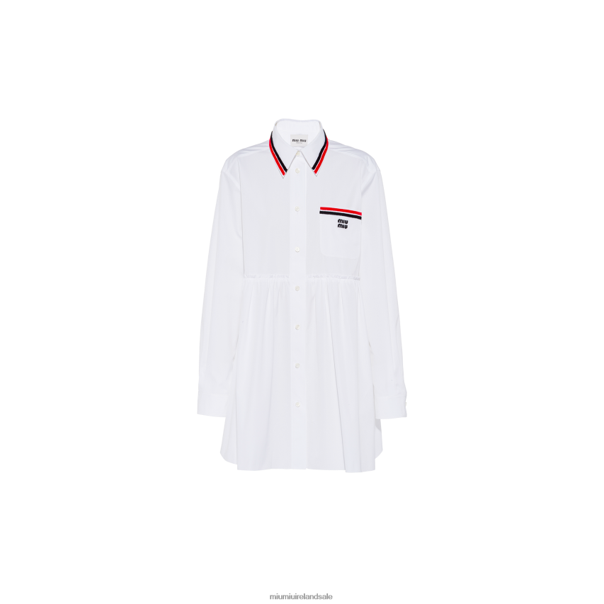 IE Miu MiuReady To Wear Poplin Mini-dress White XJN62J439