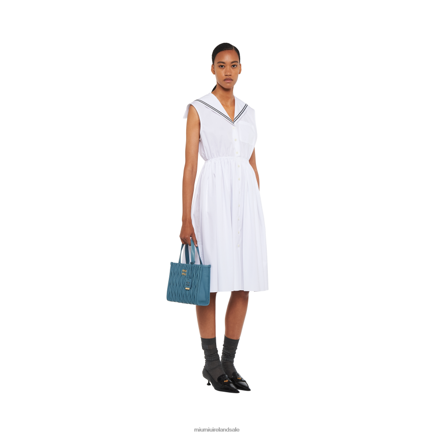 IE Miu MiuReady To Wear Sailor Poplin Dress White XJN62J390