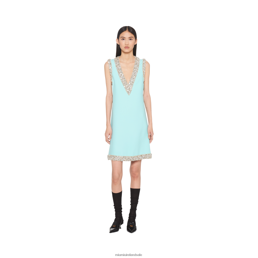 IE Miu MiuReady To Wear Sleeveless Cady Mini-dress Jade Green XJN62J445