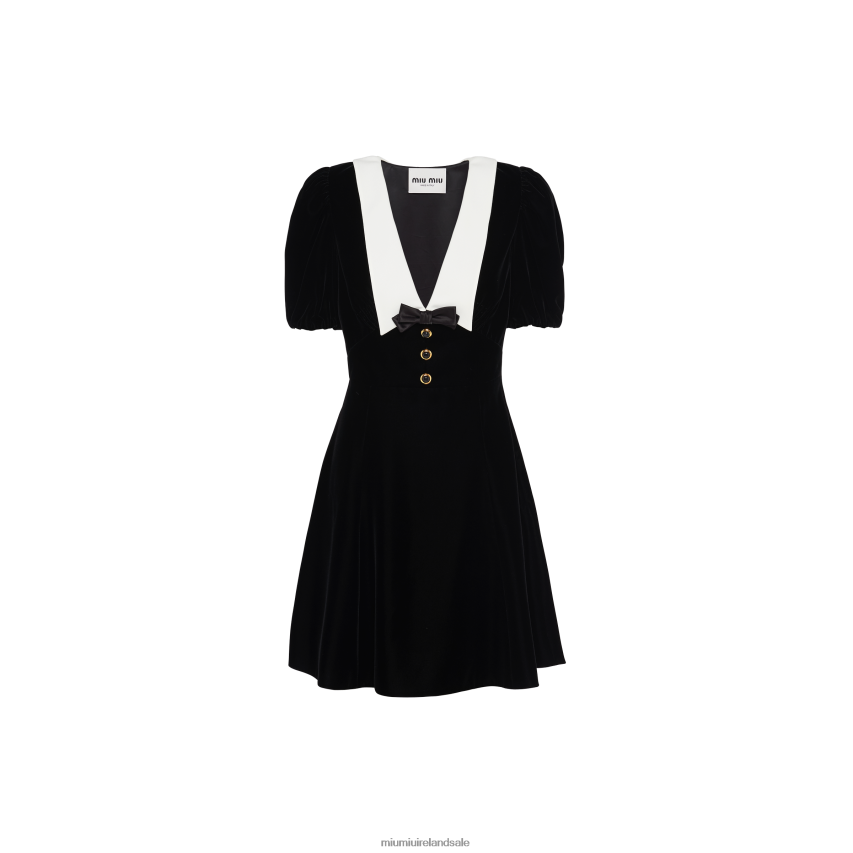 IE Miu MiuReady To Wear Velvet Mini Dress Black/White XJN62J408