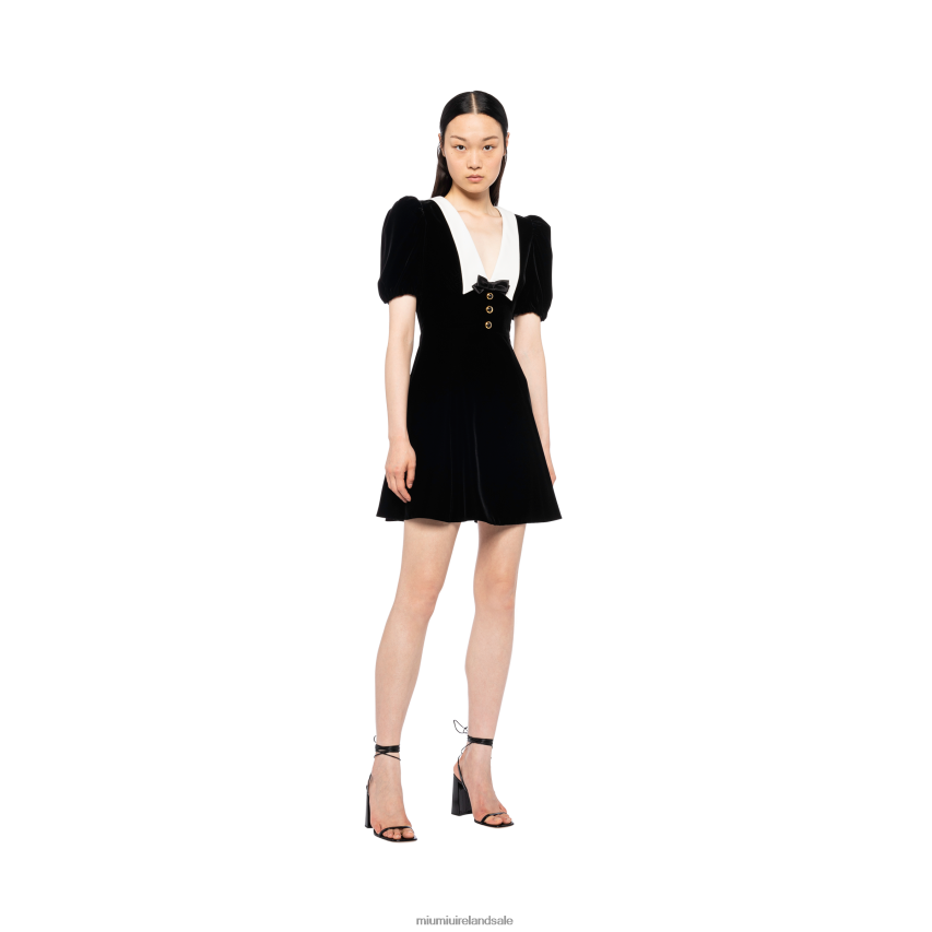 IE Miu MiuReady To Wear Velvet Mini Dress Black/White XJN62J408