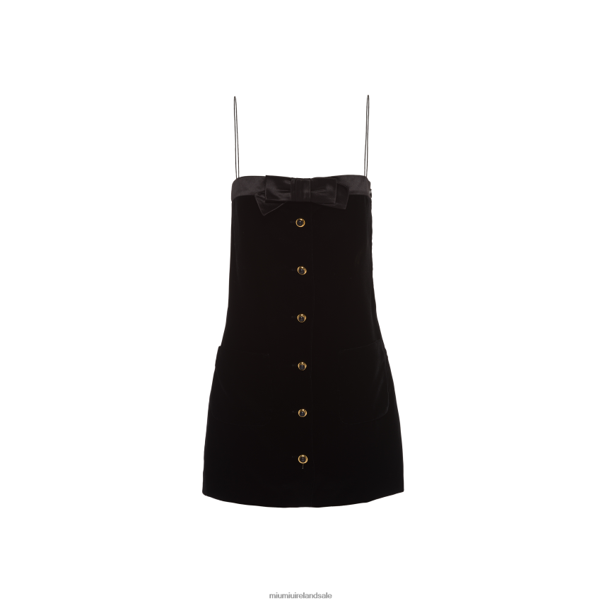 IE Miu MiuReady To Wear Velvet Short Dress Black XJN62J403