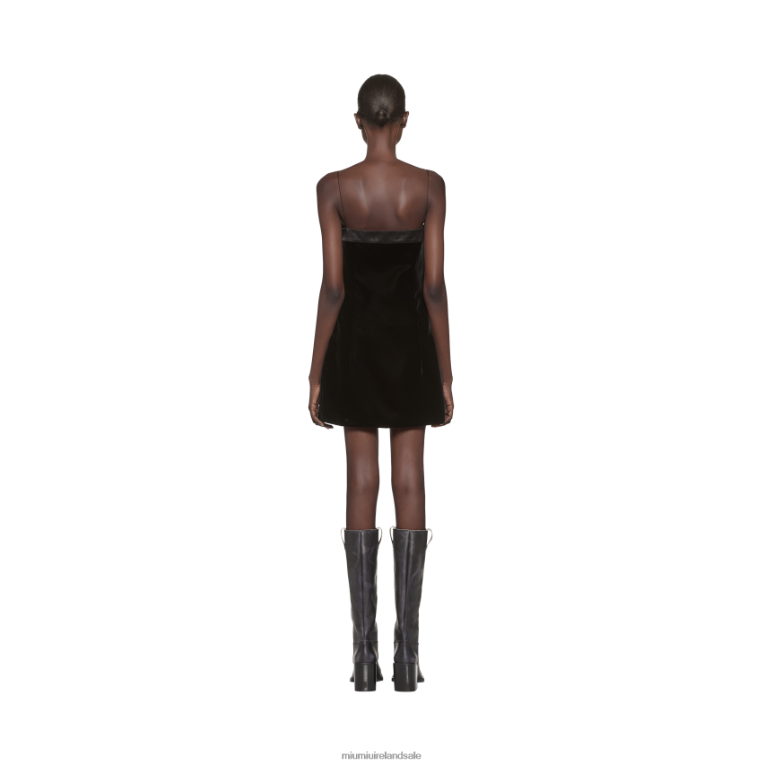 IE Miu MiuReady To Wear Velvet Short Dress Black XJN62J403