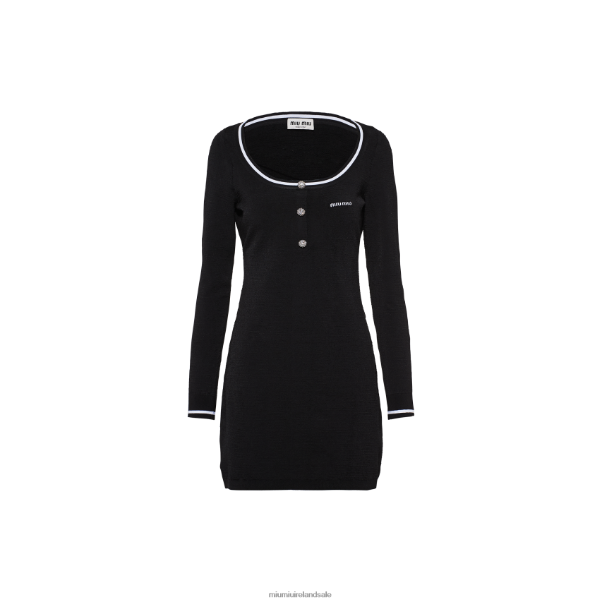IE Miu MiuReady To Wear Viscose Dress Black XJN62J413