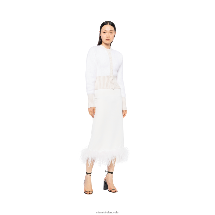 IE Miu MiuReady To Wear Angora And Silk Cardigan White XJN62J779