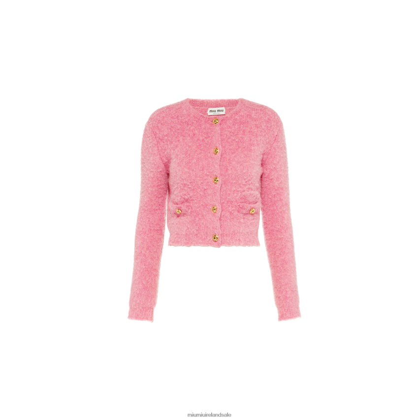 IE Miu MiuReady To Wear Boucle Cardigan Pink XJN62J775